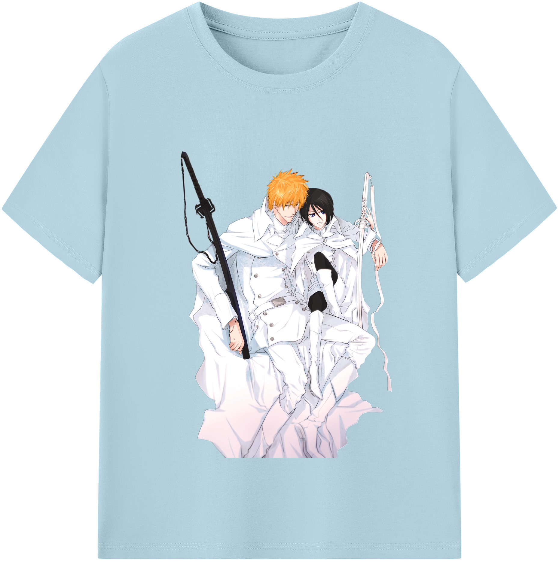 （画像用） ブリーチ 黒崎一護（くろさき いちご）BLEACH Kurosaki Ichigo 綿100％半袖Tシャツ（フロントプリント）